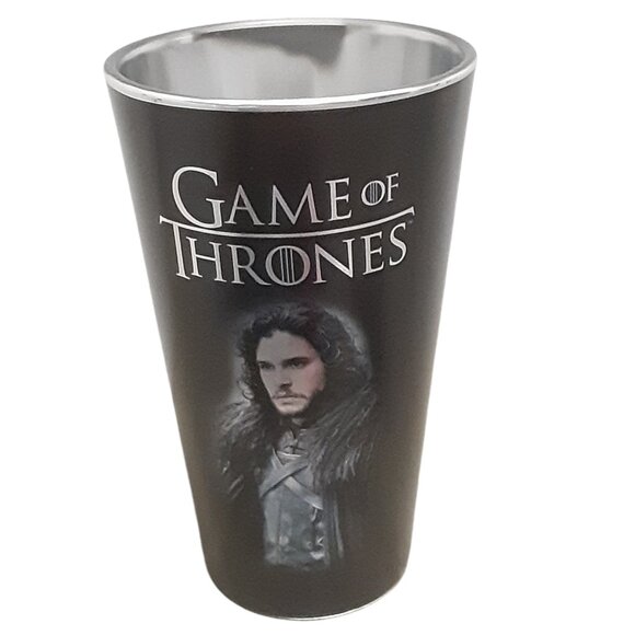 Game of Thrones Jon Snow Collectors Pint Glass HBO Metallic Finish - Picture 1 of 4